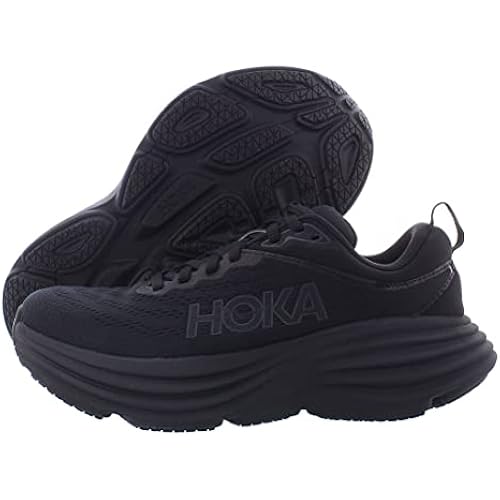 HOKA ONE ONE Bondi 8 Womens Shoes Size 9, Color: Black/Black