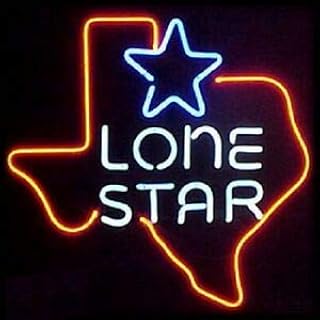 Beer Bar Lone Star Texas Neon Lamp Sign 17inx14in Bar Beer Light Glass Artwork Man Cave