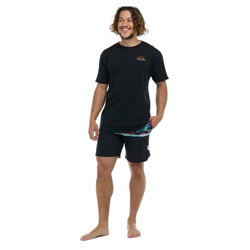 Eidon Young Men's Standard Sand n' Sea 18 Inch Length Boardshort Swim Trunk, Black2