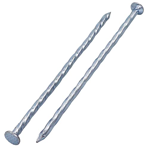 SKIR'CO 50 chiodi quadrati in acciaio intrecciati, 4,0 x 120 mm, chiodi in acciaio zincato, chiodi per la lavorazione del legno, chiodi quadrati