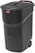 Taltintoo20 Black Wheeled Trash Can with Lid Opens to Either 80 Degrees Size 45 Gal. Wheels Steady and Upright for Outdoor