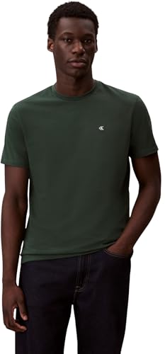 Calvin Klein Herren T-Shirt Kurzarm Classic Monogram Tee mit Rundhalsausschnitt, Grün (Sycamore), L