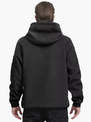 FREE SOLDIER Men's Tactical Winter Fleece Pullover Hoodie Warm Long Fleece lined Hooded Sweatshirt2