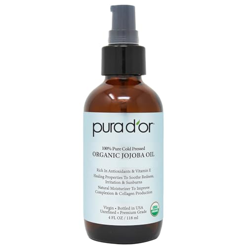 PURA D'OR MOUNTAIN TOP Orangic Jojoba Oil, 4 oz (Packaging may vary)