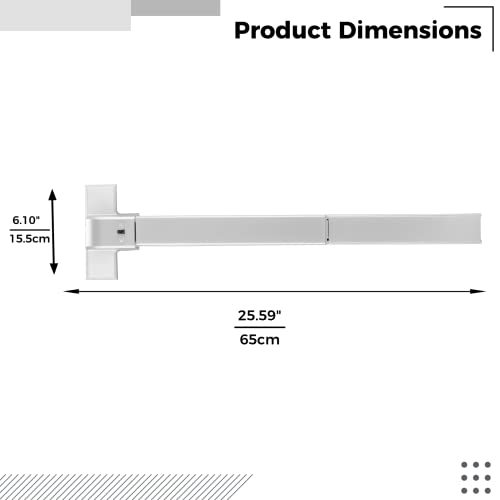 Dorakitten Push Bar Exit Device, 65Cm/ 25.59’’ Stainless Steel Commercial Panic Bar, Emergency Panic Exit Bar Handle Door Hardware For Metal Wood Door (Silver) #TOP3