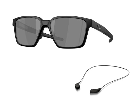 Oakley OO9430 Sunglasses Bundle: OO 9430 ACTUATOR SQ 943001 Matte Black/Prizm Black Policarbonate Standard and Large Black leash Accessory kit2