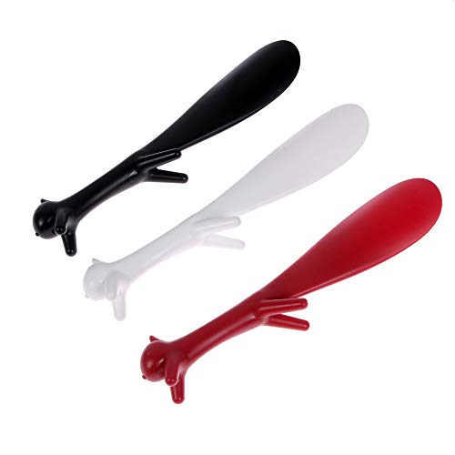 NUANNUAN Set of 3 Cute Squirrel Shaped Shoehorn,Funny Creative Squirrel Mini Travel Shoehorn