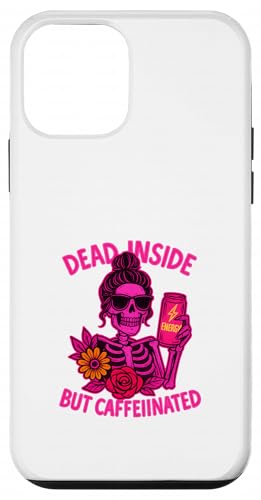 Dead Inside But Caffeinated Skeleton R[q[ GiW[hN X}zP[X iPhone 12 mini p