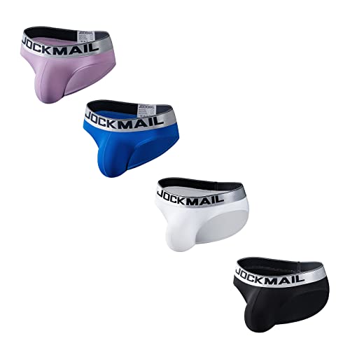 JOCKMAIL 4PCS/Pack Mens Underwear Briefs Mens Cotton Briefs Low Rise Mens Briefs Underwear Pack Mens Breathable Briefs