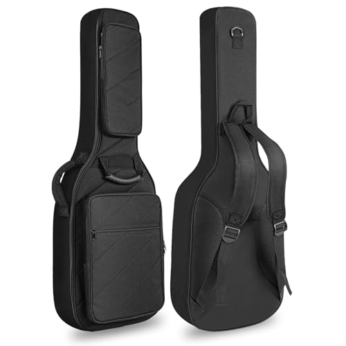 LETSROCK Electric Guitar Case with 0.7 Inch Thick Padding 3 Pockets with Electric Guitar Gig Bag...