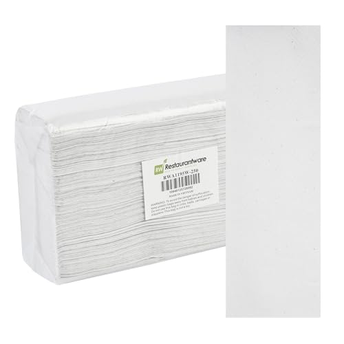 Image of Restaurantware Multifold Paper Towels 250 Pack of 9.5 x 9.25 Inch Absorbent Hand Drying Towels Spill Cleaning Disposable White