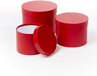 OASIS Symphony Lined Flower Hat Boxes - Set of 3 - Red Matte Finish