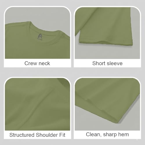 Image of Men's Premium 100% Cotton T-Shirt, Lightweight Short Sleeve Crew Neck Tee, Soft Breathable Summer Essential, Regular Fit