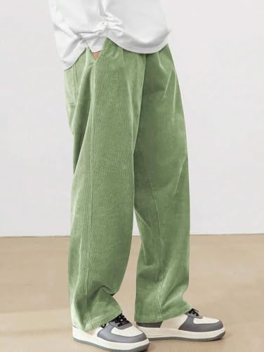 Image of ZAFUL Men's Corduroy Straight Leg Loose Fit Casual Pants