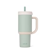 Ello Oasis 24 oz Tumbler with Handle & Retracting Straw | Reusable Insulated Stainless Steel Cup 100% Leakproof, Gifts for Teens Women Men | Keeps cold for 24 Hours, Cup Holder Friendly, Pistachio