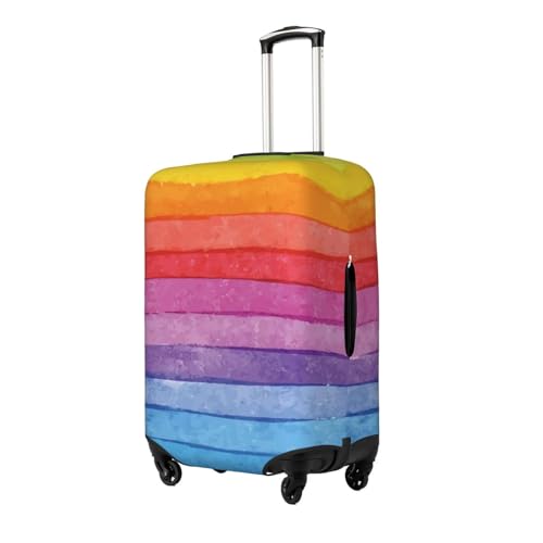 Colorful Rainbow Stripe Print Luggage Suitcase Covers Elastic Washable Luggage Protector Luggage Covers For Suitcase2