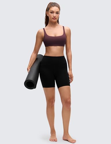 Image of CRZ YOGA Butterluxe Square Neck Sports Bras | Light Support, Removable Pads, Yoga, Extremely Soft, Low Coverage, Adjustable Spaghetti Straps, for Women