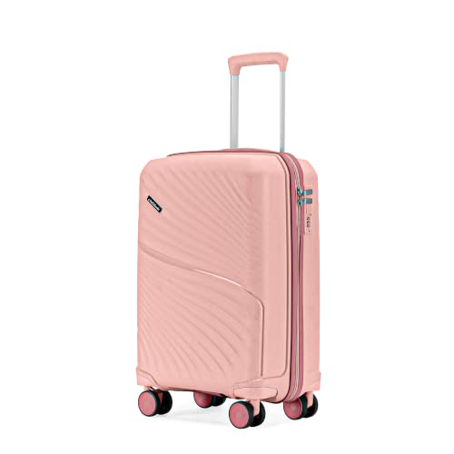 Image of Meridian Cabin Suitcase 55 cm 20 inch Polypropylene Hard Trolley, 8 Spinner Wheels, 2-Pocket Convipack, Recessed Number Lock, Carry-On for Men & Women Blossom Pink /Megenta Pink