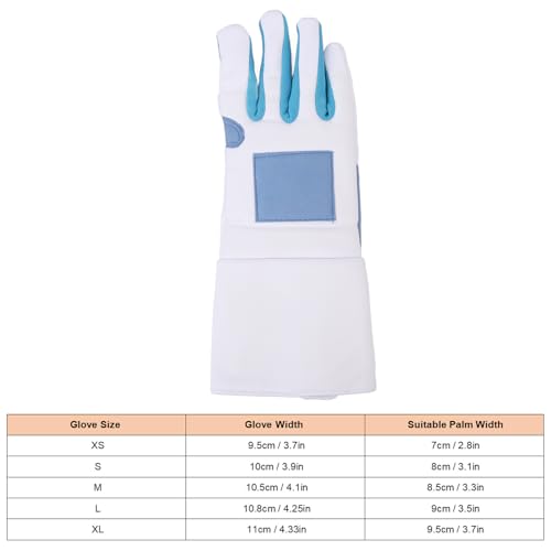 RiToEasysports Fechthandschuhe, Fechtausrüstung, Rechte Hand, rutschfest, Gestrickter Stoff, Bequeme Passform, Fechttrainingshandschuh für Säbelfolien-Degen (XS)