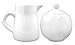 White Ceramic Cream & Sugar 2-Piece Serving Set for Coffee & Tea; Elegant, Affordable Pitcher and Sugar Bowl Stoneware Set