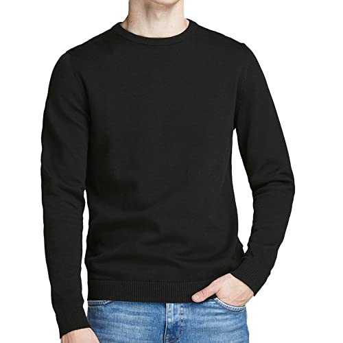 JACK & JONES Jjebasic Knit Crew Neck Noos, suéter Hombre, Negro (Navy Blazer), X-Large