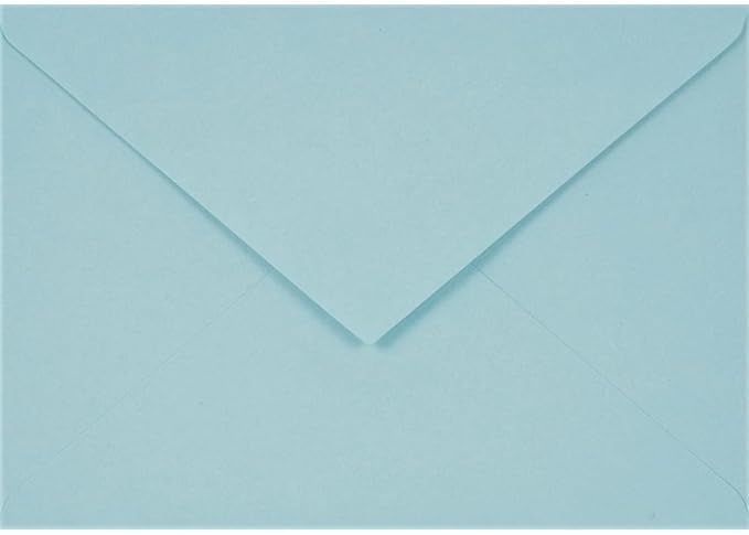 Netuno 100 Light Blue Coloured envelopes DIN C6 114x162mm 4.49x6.39 inches 115gsm Sirio Color Celeste Pointed gummed Flap no Window for Wedding Invitations Birthday Greeting Cards Christmas vouchers — image 1