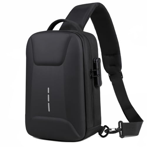 TOKSHOP Mochila Transversal de Ombro Lateral Anti Furto Impermeável Shoulderbag Tiracolo Unissex com Saída USB