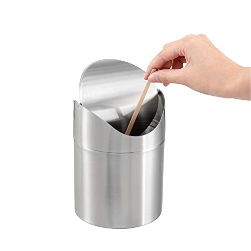 Caneca de basura mini rectangular acero inoxidable 0.4 gal
