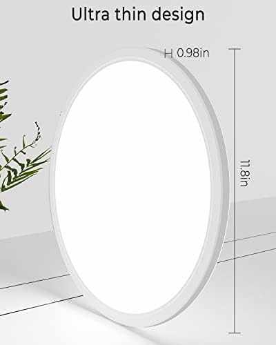 6 Pack 12 Inch LED Flush Mount Ceiling Light Fixtures, Zemty 28W 3200lm LED Ceiling Light, 3000k/4500k/6000K 3 Color Temperatures Selectable Ceiling Light for Bedroom Kitchen Dining Room (White) - 2