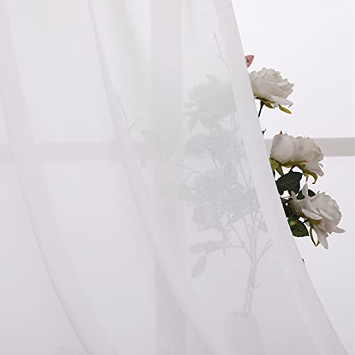 Btfortune Ultra Elegant Natural Soft Linen Sheer Curtain Panels For Bedroom,Home Decoration Privacy Translucent Panels With Grommet For Living Room,Set Of 2 Panels thumb #4