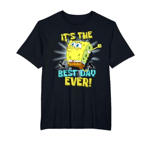 Spongebob It's The Best Day Ever! Birthday Kids Spongebob T-Shirt, Men's Big and Tall, Black, 4X Tall