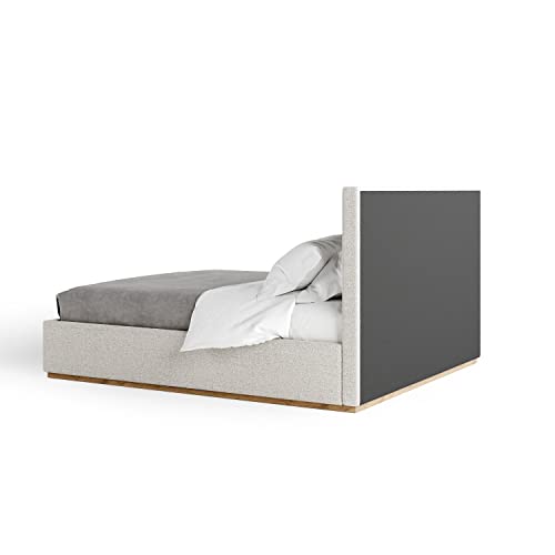 Create Comfort King Bed Frame With Headboard - Free Assembly Upholstered King Size - Monaco Bed - Sturdy Wood Platform Bedframe And Head, Boucle (Boucle, King) #TOP6