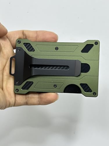 RFID-Blocking Aluminum Wallet Card Holder Slim Pop-Up Metal Wallet for Men & Women, Holds 6 Cards, Quick Access Minimalist Credit Card Case – Green, Blue, Golden, Gray, Black2