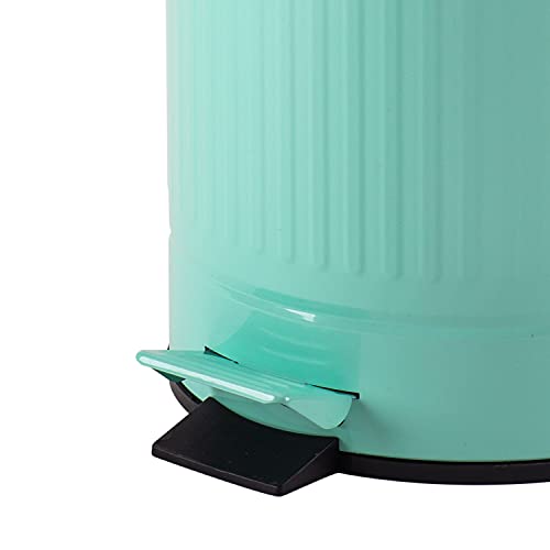 Mint Green Trash Can with Lid, Turquoise Bathroom Bedroom Waste Basket
