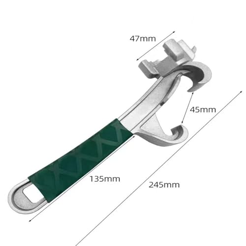 Image of Aluminum Drum Wrench, Bung Wrench, Barrel Opener Tool for Opening 10 15 20 30 55 Gallon Drum, Fits 2 inch and 3 /4 inch Bung Cap Red (1, Green)