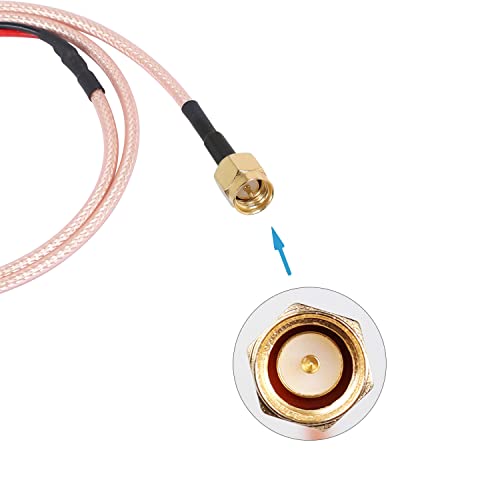 Conector SMA macho a Dupont coaxial 1 pieza miniatura 4