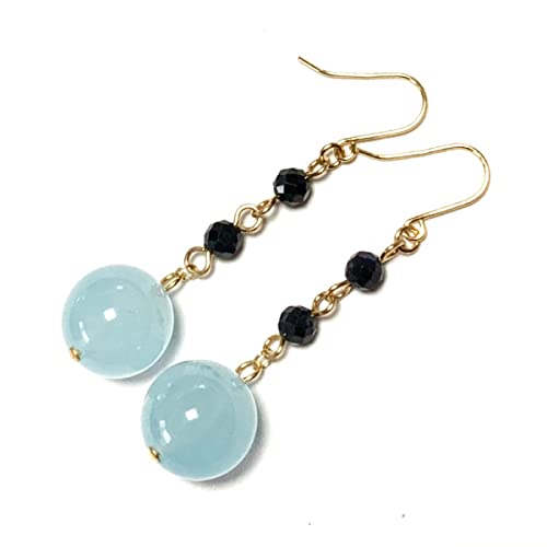 Rta varuna 【Rvaru】K18ピアス アクアマリン ブルーサファイア フックピアス K18YG 18金イエローゴールド アメリカン 9月 11月誕生石 天然石 イヤリング チャーム