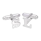 Einzel Sterlingsilber Buchstabe D Rückschwenk Manschettenknopf - Erhältlich (A - Z)