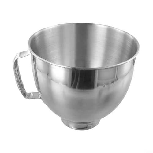 Bol mélangeur en acier inoxydable pour batteurs sur socle 4,5 l 5 l - Récipient antirouille - Passe au lave-vaisselle - Pièce de rechange argentée pour K45SS KSM75 – vue 4