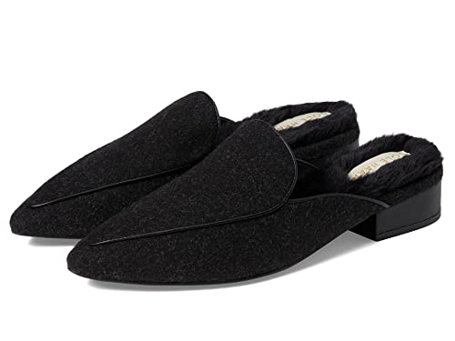Cole Haan Piper Mule Black Wool Black Faux Fur 8.5 B (M) #TOP2