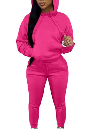 LovelyWholesale Womens Sweatsuits 2 Piece Set Hoodie Sweatshirts and Jogger Sets