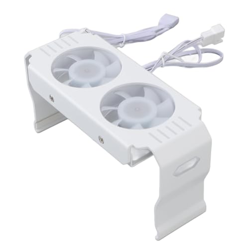 Enfriador de Memoria RAM ARGB, Disipador de Calor RGB DDR con Control de Temperatura PWM, Ventilador Dual para DDR DDR2 DDR3 DDR4 DDR5 DIY PC Gaming (White)