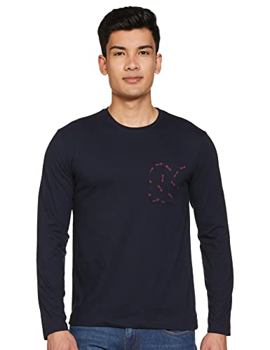 Image of Max Men Printed Slim Fit Lounge T-Shirt with Patch Pocket