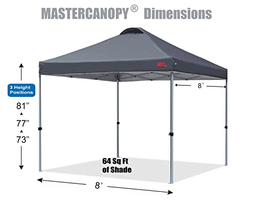 MASTERCANOPY Durable Ez Pop-up Gazebo Tent with Roller Bag (2.5x2.5M,Dark Grey) - Image 2