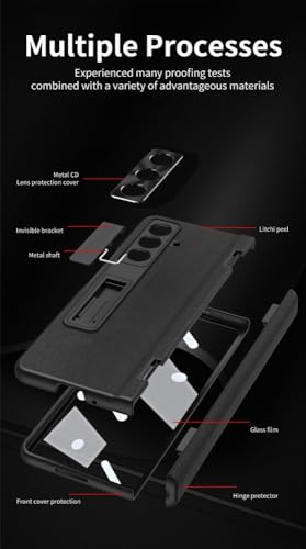 Coque Samsung Galaxy Z Fold 5 étui à rabat rigide finition bleu nuit