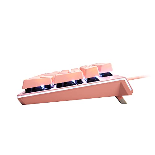 Teclado mecánico 104 teclas PBT i-rocks K75M rosa con luces LED e interruptor Cherry MX 3