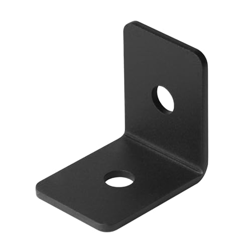 eoere 20 PCS 1-1/2" Black Rafter Clips L Brackets for Pergola, Hurricane Wood Steel Corner Brace, 11 Gauge Thick, Max Load 160 lbs