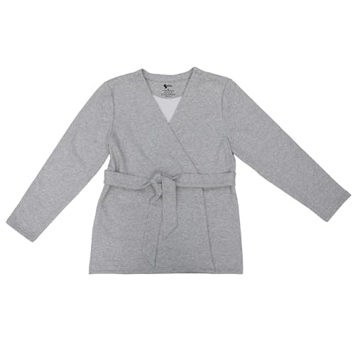 Adult Chemo Post-Surgery Chest Access Fleece Wrap Top| Size Small| Color Gray