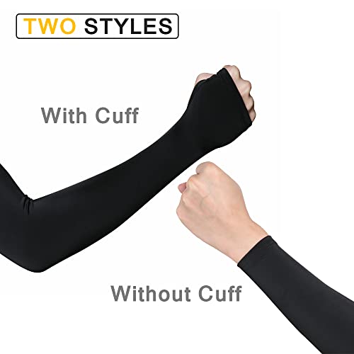 3 Paar UV-Schutz, kühlende Armstulpen für Männer und Frauen, Kompression, lange Tattoo-Abdeckung, Armwärmer, Sport, Radfahren, Fahren, Golf, Laufen, Basketbal, Schwarz - Image 5