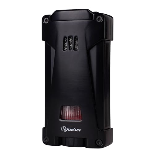 Encendedor de cigarro triple llama antorcha negro miniatura 1